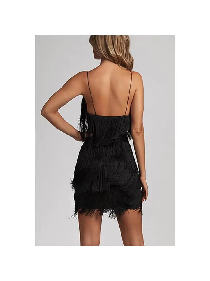 Fringe tassels mini dress