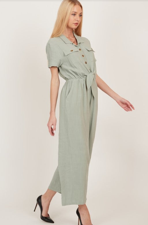 Front tie jumpsuit